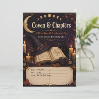 Tarjeta Festiva Coven & Chapters Club de Lectura de Brujas Fiesta
