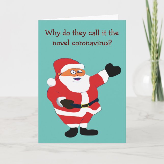 Tarjeta Festiva Covid 19 Bad Santa Funny Chiste Humor Classic Valu (Anverso)