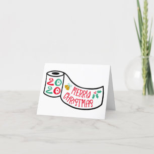 Tarjeta Festiva Covid Navidades Humor   Rollo de papel higiénico 2