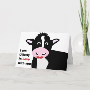 Tarjeta Festiva Cow Utter Love Valentine saludo