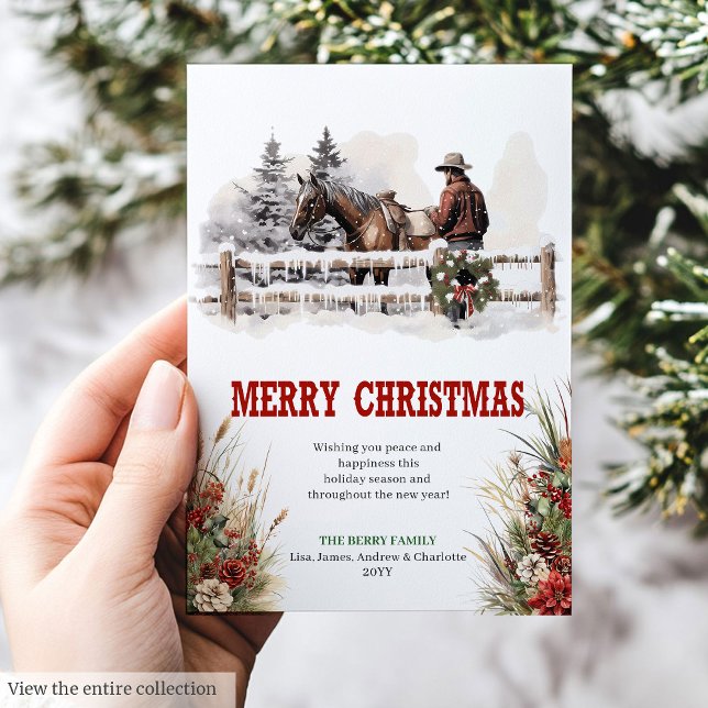 Tarjeta Festiva Cowboy country Christmas greeting card editable (Cowboy country Christmas greeting card editable

)