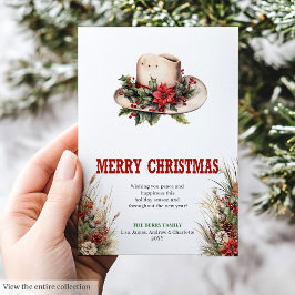 Tarjeta Festiva Cowboy Hat Prairie Holiday Greeting Card