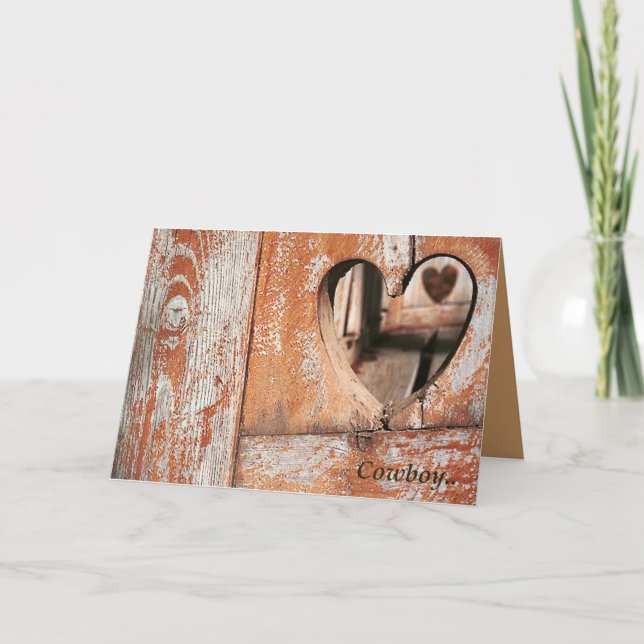 Tarjeta Festiva Cowboy Heart (Anverso)