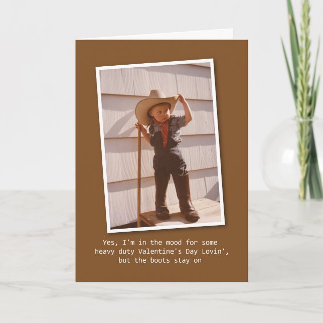 Tarjeta Festiva Cowboy Lovin' Valentine (Anverso)