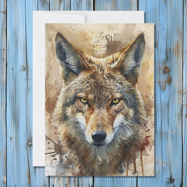 Tarjeta Festiva Coyote Tótem Spirit Animal Meaning Card (Subido por el creador)