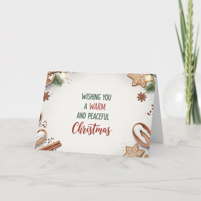 Tarjeta Festiva Cozy Christmas Baking Theme Warm Holiday Greeting (Anverso)