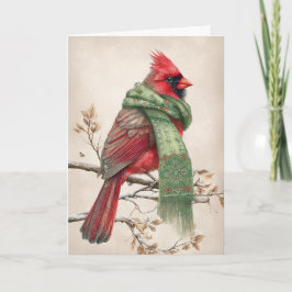 Tarjeta Festiva Cozy Christmas Cardinal