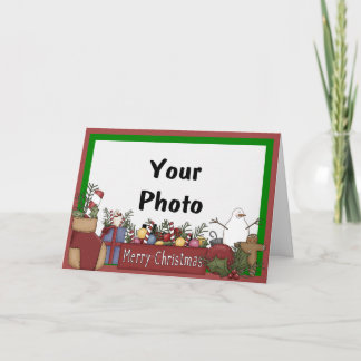Tarjeta Festiva Cozy Country Holiday Photo