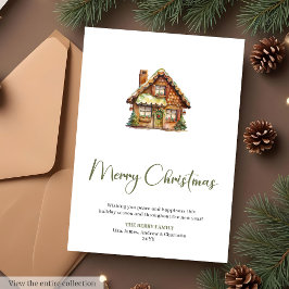 Tarjeta Festiva Cozy Editable Script Font Christmas Greeting Card