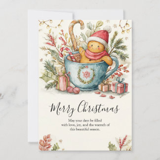 Tarjeta Festiva Cozy Gingerbread Holiday Delight