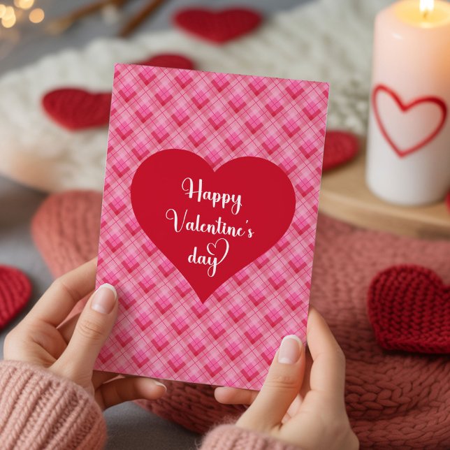 Tarjeta Festiva Cozy Love Hearts Happy Valentine’s Day Card (Cozy Love Hearts Happy Valentine’s Day Card)