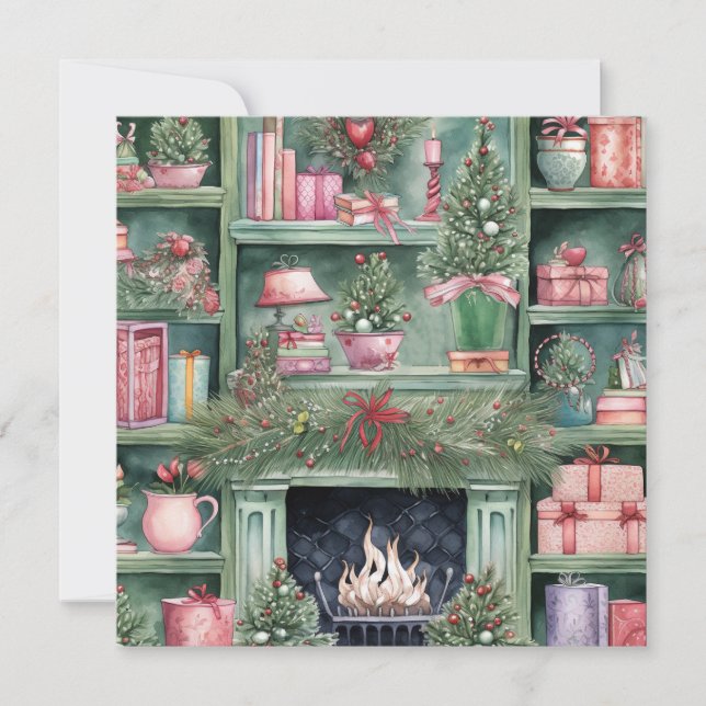 Tarjeta Festiva Cozy Merry Christmas Card (Anverso)