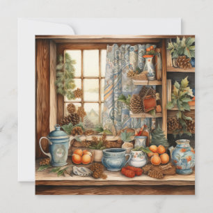 Tarjeta Festiva Cozy Merry Christmas Card