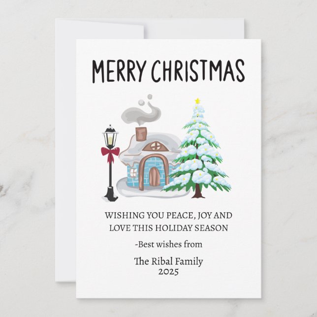 Tarjeta Festiva Cozy Merry Christmas Card (Anverso)