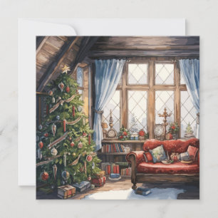 Tarjeta Festiva Cozy Merry Christmas Card