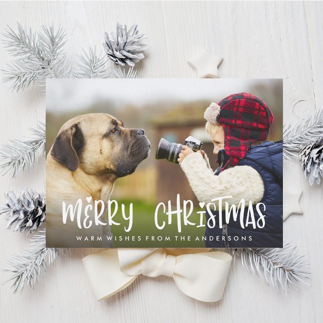 Tarjeta Festiva Cozy Merry Christmas Holiday Photo Card (Subido por el creador)
