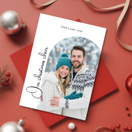 Tarjeta Festiva Cozy Our Christmas Cheer Couple love Holiday Card
