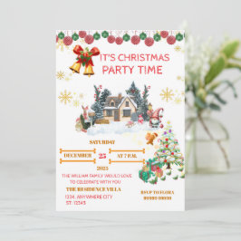 Tarjeta Festiva Cozy Santa Christmas Card