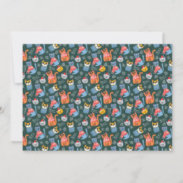 Tarjeta Festiva Cozy Sweater Cats Merry Christmas