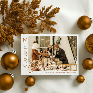 Tarjeta Festiva Cozy Winter Family 4-Photo Christmas Cards |