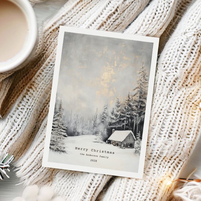 Tarjeta Festiva Cozy Winter Lanscape Christmas Holiday Card (Subido por el creador)