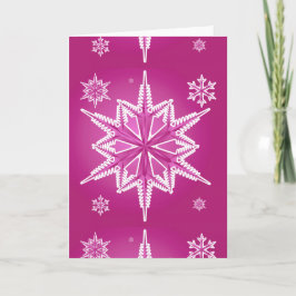 TARJETA FESTIVA CPMWSF PINK MAGENTA WINTER SNOWFLAKE INVIERNO BACK