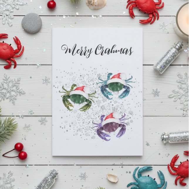 Tarjeta Festiva Crab Love Navidades Colorful Crustacean (Subido por el creador)
