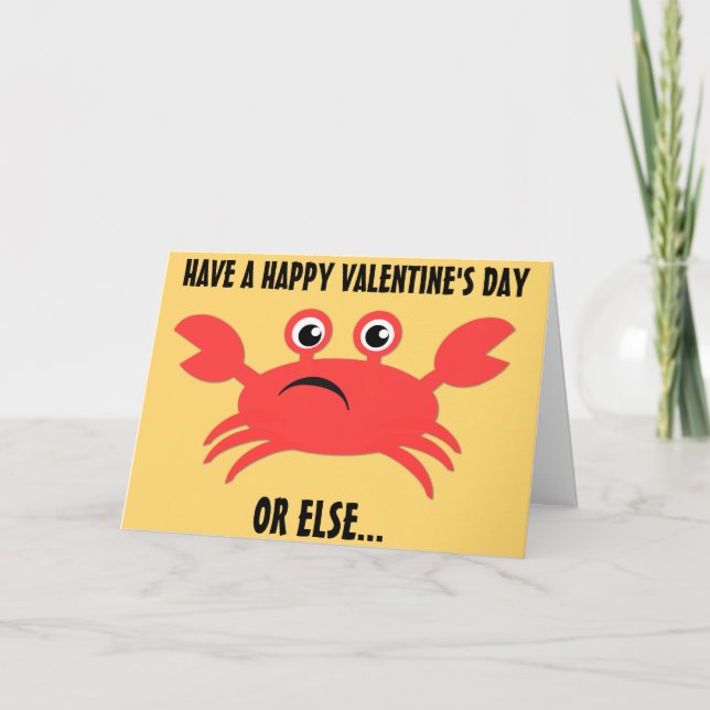 Tarjeta Festiva Crabby Valentine (Anverso)