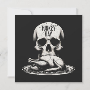 Tarjeta Festiva Cráneo de Acción de Gracias del Día de Turquía
