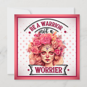 Tarjeta Festiva Cráneo de azúcar rosa y Bonito