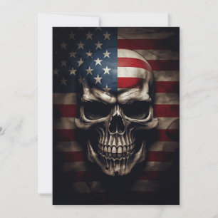 Tarjeta Festiva Cráneo de Bandera Americana