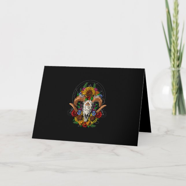 Tarjeta Festiva Cráneo de cabra Sicrólido (Anverso)