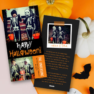 Tarjeta Festiva Cráneo de dibujos animados lindo Feliz Halloween F