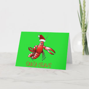 Tarjeta Festiva Crawdad de Santa (buches de Santa)
