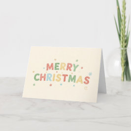 Tarjeta Festiva Crayon Kids Script Merry Christmas