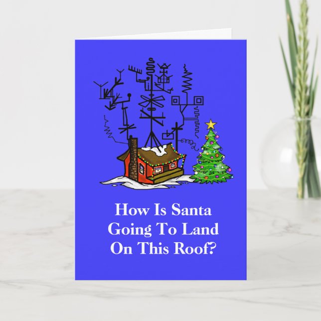 Tarjeta Festiva Crazy Antenna House Navidades Card (Anverso)