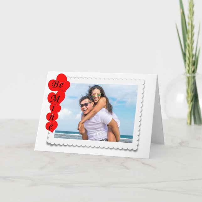 Tarjeta Festiva Crea tu foto Personalizado de San Valentín blanco  (Anverso)