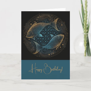 Tarjeta Festiva Crea tu propia astrología mística Pisces Zodiac