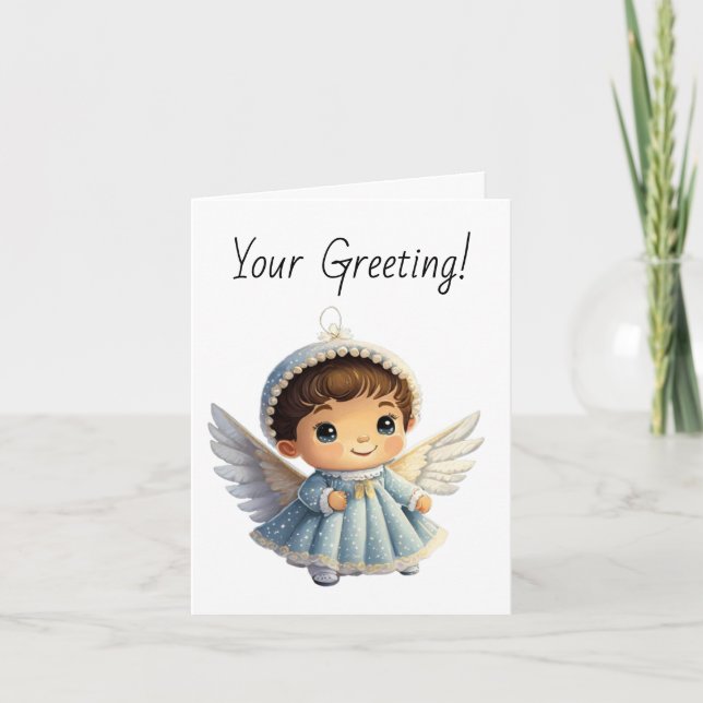 Tarjeta Festiva Crea tu propia chica, Navidades de Angel (Anverso)