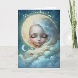 Tarjeta Festiva Crea tu propia diosa soñada bajo la luz de la luna