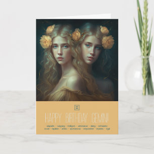 Tarjeta Festiva Crea Tu Propia Diosa Zodiacal del Signo Solar Gémi