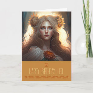 Tarjeta Festiva Crea Tu Propia Diosa Zodiacal del Sol de Leo