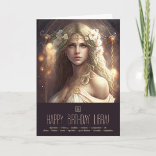 Tarjeta Festiva Crea Tu Propia Diosa Zodiacal del Sol de Libra