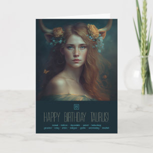 Tarjeta Festiva Crea Tu Propia Diosa Zodiacal del Sol de Tauro