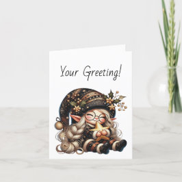 Tarjeta Festiva Crea tu propia estrella de gnome de Navidades mági