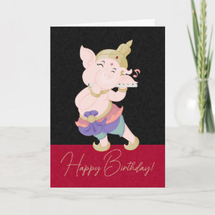 Tarjeta Festiva Crea Tu Propia Flauta Colorida de Ganesha