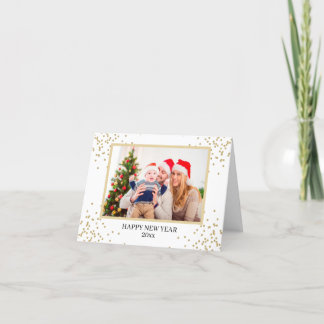 Tarjeta Festiva Crea tu propia foto familiar feliz año nuevo dobla