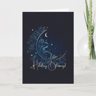 Tarjeta Festiva Crea tu propia luna azul mística