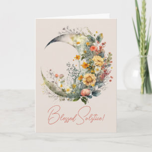 Tarjeta Festiva Crea tu propia luna creciente floral soleada