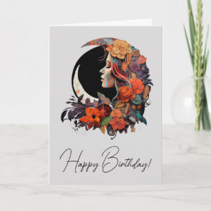 Tarjeta Festiva Crea tu propia luna de flores